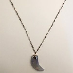 Lavender beaded chain necklace. Lilac pendant.